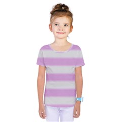 Bold Stripes Soft Pink Pattern Kids  One Piece Tee