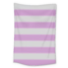 Bold Stripes Soft Pink Pattern Large Tapestry