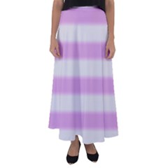 Bold Stripes Soft Pink Pattern Flared Maxi Skirt