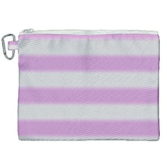 Bold Stripes Soft Pink Pattern Canvas Cosmetic Bag (XXL)