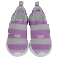 Bold Stripes Soft Pink Pattern Velcro Strap Shoes by BrightVibesDesign