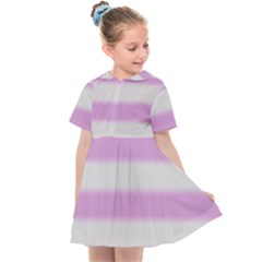 Bold Stripes Soft Pink Pattern Kids  Sailor Dress