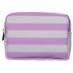 Bold Stripes Soft Pink Pattern Make Up Pouch (Medium)