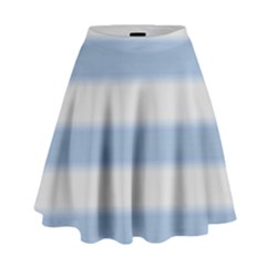 Bold Stripes Soft Blue High Waist Skirt by BrightVibesDesign