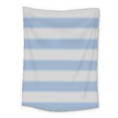 Bold Stripes Soft Blue Medium Tapestry by BrightVibesDesign