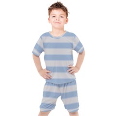 Bold Stripes Soft Blue Kid s Set by BrightVibesDesign