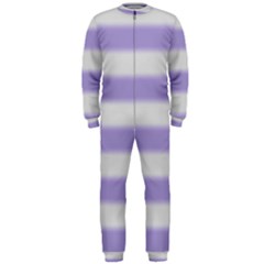 Bold Stripes Soft Purple Pattern Onepiece Jumpsuit (men)  by BrightVibesDesign