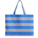 Bold Stripes Bright Blue pattern Zipper Mini Tote Bag View2