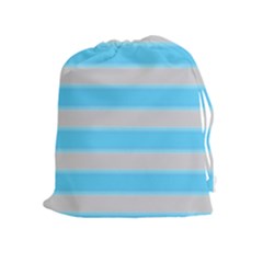 Bold Stripes Turquoise Pattern Drawstring Pouch (xl) by BrightVibesDesign