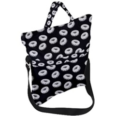 Donuts Pattern Fold Over Handle Tote Bag by Valentinaart