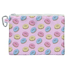 Donuts Pattern Canvas Cosmetic Bag (xl) by Valentinaart