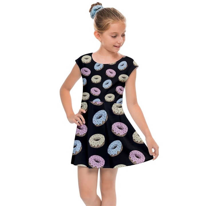 Donuts pattern Kids Cap Sleeve Dress