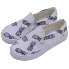 Pineapple Pattern Kids  Canvas Slip Ons by Valentinaart