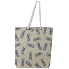 Pineapple Pattern Full Print Rope Handle Tote (large) by Valentinaart