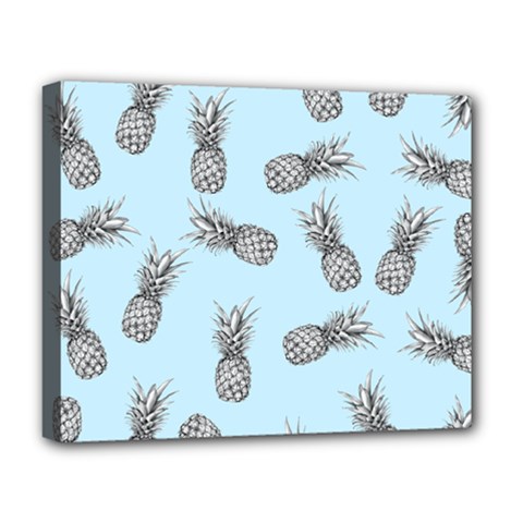 Pineapple Pattern Deluxe Canvas 20  X 16  (stretched) by Valentinaart