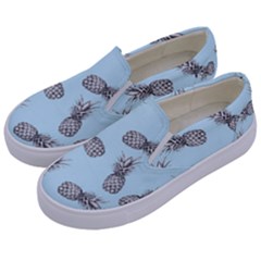 Pineapple Pattern Kids  Canvas Slip Ons by Valentinaart