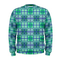 Mod Blue Green Square Pattern Men s Sweatshirt