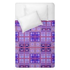 Mod Purple Pink Orange Squares Pattern Duvet Cover Double Side (single Size)