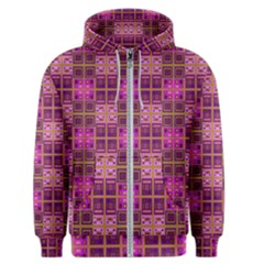 Mod Pink Purple Yellow Square Pattern Men s Zipper Hoodie by BrightVibesDesign