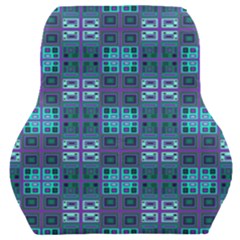 Mod Purple Green Turquoise Square Pattern Car Seat Back Cushion 