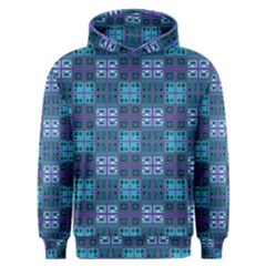 Mod Purple Green Turquoise Square Pattern Men s Overhead Hoodie