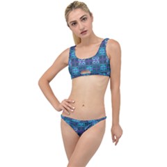Mod Purple Green Turquoise Square Pattern The Little Details Bikini Set by BrightVibesDesign