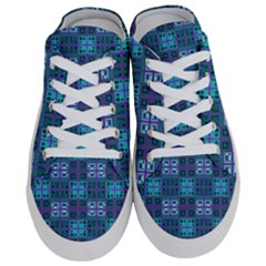 Mod Purple Green Turquoise Square Pattern Half Slippers