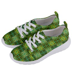 Mod Yellow Green Squares Pattern Women s Lightweight Sports Shoes