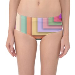 Colorful Wallpaper Abstract Mid-waist Bikini Bottoms by Simbadda