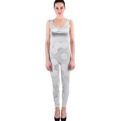 White Abstract Wall Paper Design Frame One Piece Catsuit by Simbadda