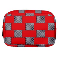 Black And White Red Patterns Make Up Pouch (small) by Simbadda