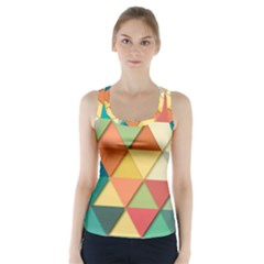 Background Geometric Triangle Racer Back Sports Top by Simbadda