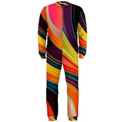 Abstract Colorful Background Wavy Onepiece Jumpsuit (men)  by Simbadda