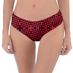 Abstract Background Red Black Reversible Classic Bikini Bottoms by Simbadda