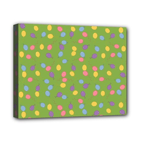 Balloon Grass Party Green Purple Canvas 10  X 8  (stretched) by Simbadda