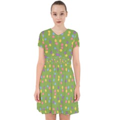 Balloon Grass Party Green Purple Adorable In Chiffon Dress by Simbadda