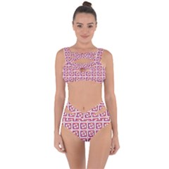 Background Abstract Square Bandaged Up Bikini Set  by Simbadda