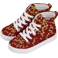 Background Design Leaves Pattern Kid s Hi-top Skate Sneakers by Simbadda