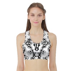 Holbein Floriated Antique Scroll Sports Bra With Border by Simbadda