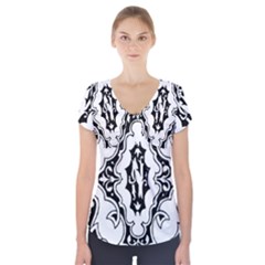 Holbein Floriated Antique Scroll Short Sleeve Front Detail Top by Simbadda