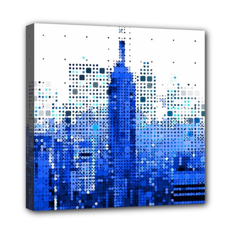 Skyline Skyscraper Abstract Points Mini Canvas 8  X 8  (stretched) by Simbadda