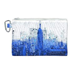 Skyline Skyscraper Abstract Points Canvas Cosmetic Bag (large)