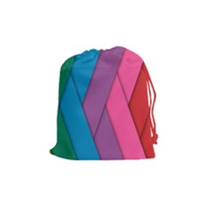 Abstract Background Colorful Strips Drawstring Pouch (medium) by Simbadda