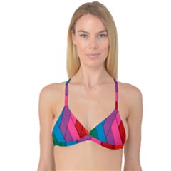 Abstract Background Colorful Strips Reversible Tri Bikini Top by Simbadda