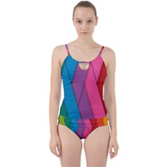 Abstract Background Colorful Strips Cut Out Top Tankini Set by Simbadda