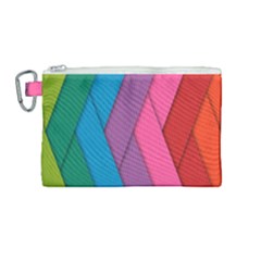 Abstract Background Colorful Strips Canvas Cosmetic Bag (medium) by Simbadda