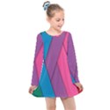 Abstract Background Colorful Strips Kids  Long Sleeve Dress View1