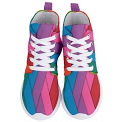 Abstract Background Colorful Strips Women s Lightweight High Top Sneakers by Simbadda