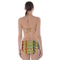 Woven Pattern Background Yellow Cut-Out One Piece Swimsuit View2