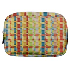 Woven Pattern Background Yellow Make Up Pouch (small) by Simbadda